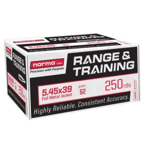 Norma 5.45x39mm Ammunition Range & Training NORMA602608011 62 Grain Full Metal Jacket 250 Rounds