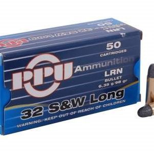 Prvi PPU 32 S&W Long Ammunition PPH32SW 98 Grain Lead Round Nose 50 Rounds