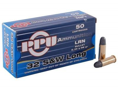 Prvi PPU 32 S&W Long Ammunition PPH32SW 98 Grain Lead Round Nose 50 Rounds
