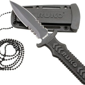 RUKO FIXED 3" NECK/BOOT KNIFE - NYLON HANDLE CLAMSHELL