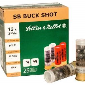 Sellier & Bellot 12 Gauge Ammunition SB12BSG 2-3/4" 00 Buckshot 9 Pellets CASE 250 rounds