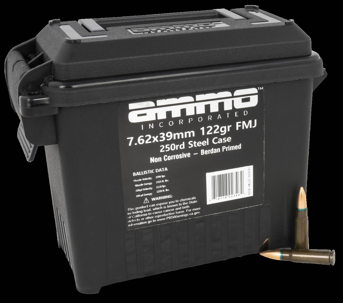 AMMO INC 7.62X39 122G FMJ 250RD CAN LOOSE