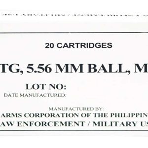 ARMSCOR 5.56MMX45 62GR M855/SS109 20RDBX/1000RD CASE