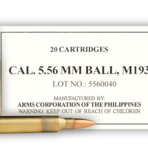 ARMSCOR 5.56X45 FMJ 55GR M193 20RD BX 1000RD CASE