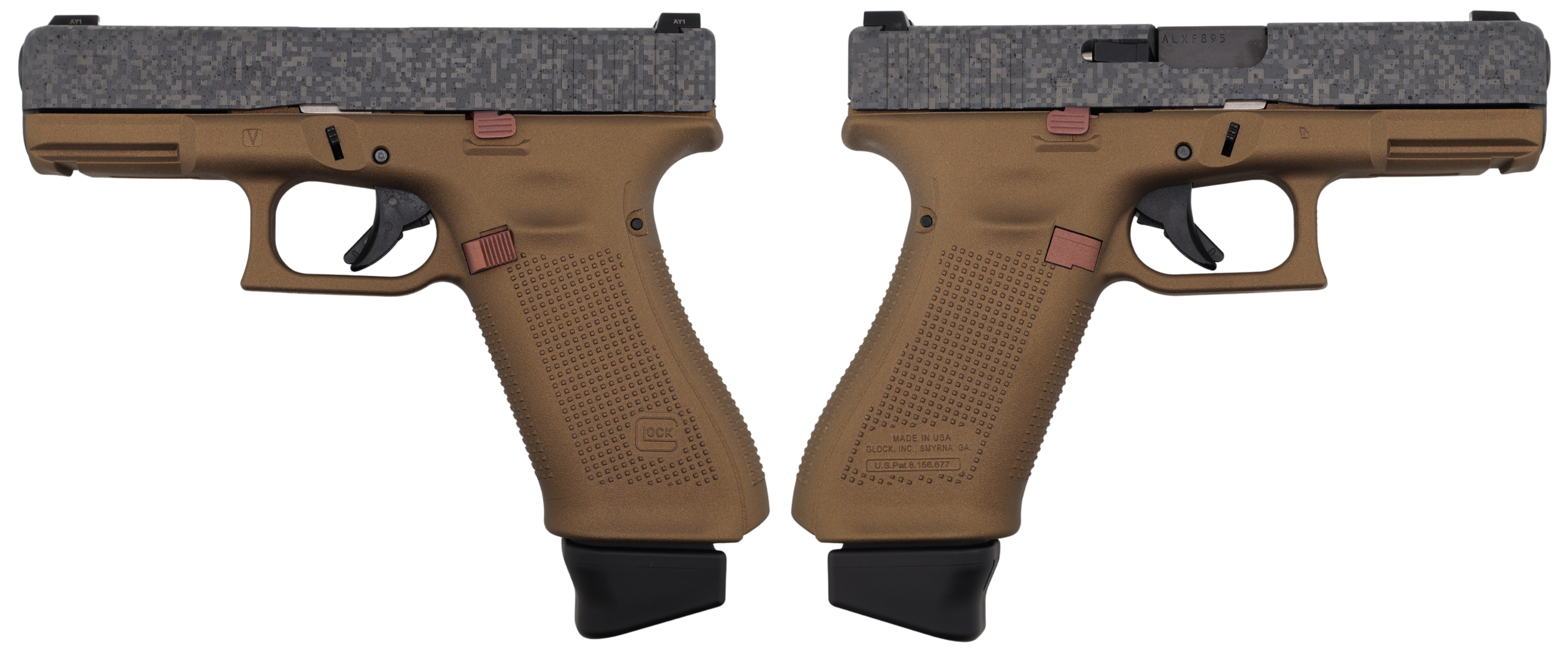GLOCK 19X V CABEZA DE COBRE 9MM PISTOL 4" BRONZE/DIGI 1-17RD 2-19RD MAGS