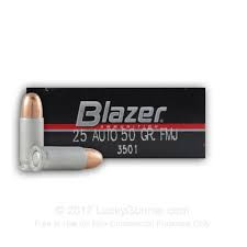 CCI 25 Auto Blazer CCI3501 50 Grain Full Metal Jacket 50 rounds