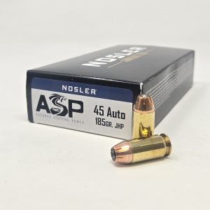 Nosler 45 ACP Ammunition Assured Stopping Power NOS51271 185 Grain Jacketed Hollow Point 50 Rounds