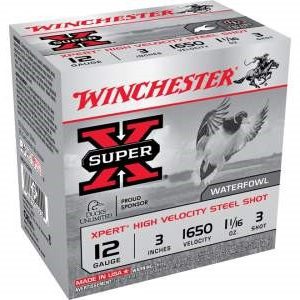 Winchester 12 Gauge Xpert High Velocity WEX123M3 3" 1-1/16 oz #3 Non-Toxic Steel Shot 250 rounds