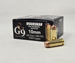 G9 Defense 10mm Ammunition Woodsman WM-10MM-145A 145 Grain Solid Copper 20 Rounds