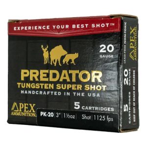 Apex Ammunition Predator TSS Shotshells 20ga 3" 1-1/2oz 1125 fps #2 5/ct