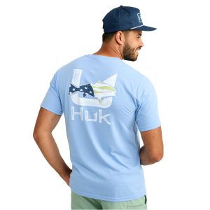 Huk Fish Flag Short Sleeve Shirt Marolina Blue S