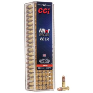 CCI Target Mini-Mag Rimfire Ammunition .22 LR 40 gr CPRN 1235 fps 5000/ct Case (50/100ct)