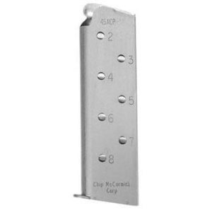 Chip McCormick Shooting Star M1911 Magazine w Pad .45 ACP Stainless Steel 8/rd