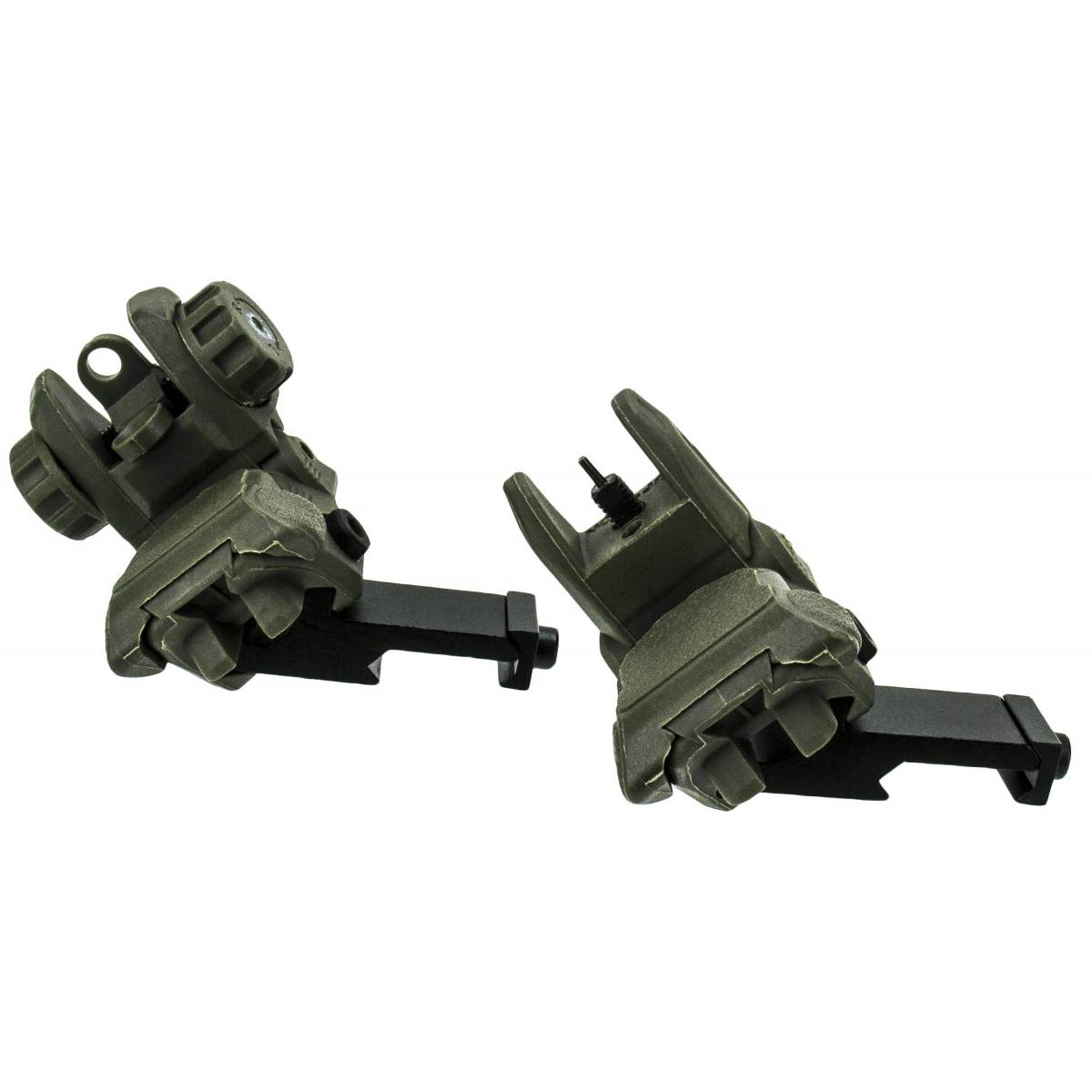TacFire AR-15 45 Degree/Low Profile Pop Up Sights OD Geen Polymer