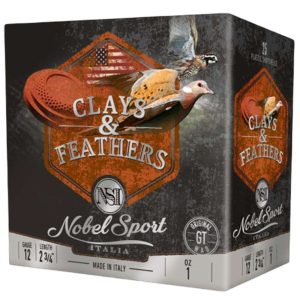 Nobel Sport Clays & Feathers Shotshells 12ga 2-3/4" 1oz 1300 fps #8 250/rd (10-25/ct)