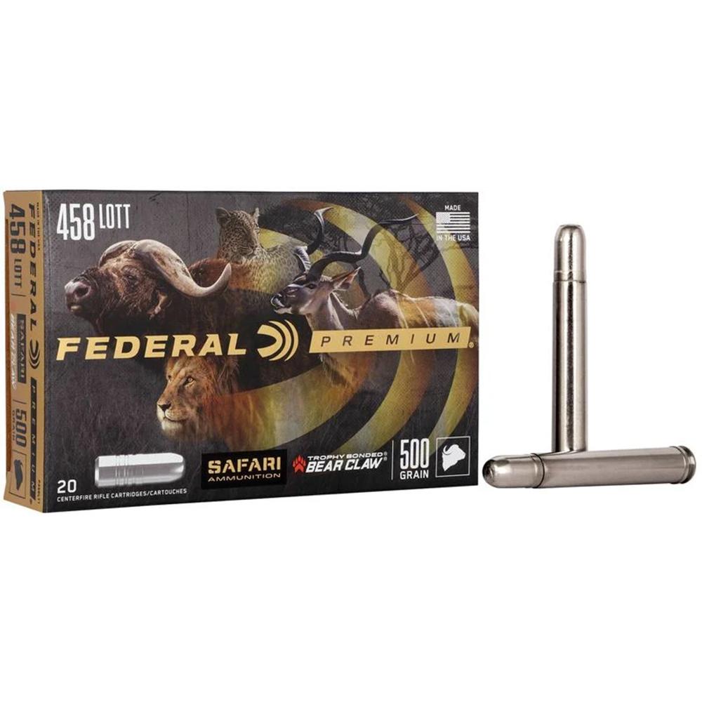 Federal Premium Cape-Shok Rifle Ammunition .458 Lott 500 gr TBBC 2300 fps - 20/ct