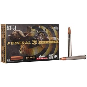 Federal Premium Safari Swift A-Frame Rifle Ammunition 9.3x74R 286 gr JSP 2360 fps 20/ct