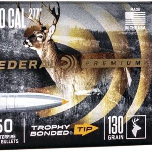 FEDERAL .277 CALIBER 130GR TROPHY BONDED TIP CB BULLET 50RD