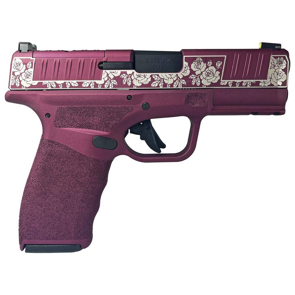 Springfield "Distressed Black Cherry & Roses" Hellcat Pro Handgun 9mm Luger 15rd Magazines(2) 3.7" Barrel