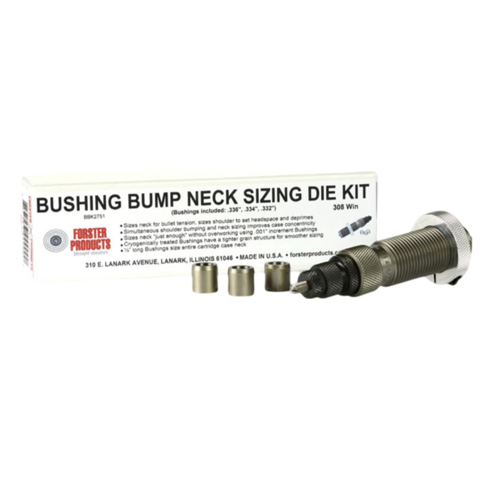 Forster Bushing Bump Neck Sizing Die Kit 6.5 PRC with 3 Neck Bushings