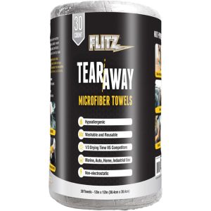 Flitz Tear-Away Microfiber Cloth Rolls 12"x12" 30/ct