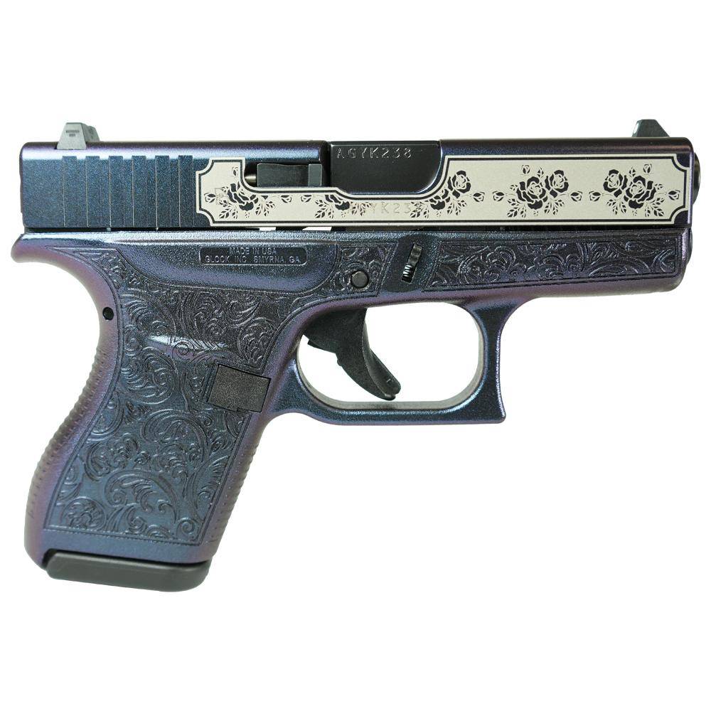 Glock 42 "Glock & Roses Mongoose Purple" Handgun .380 ACP 6rd Magazines (2) 3.2" Barrel USA