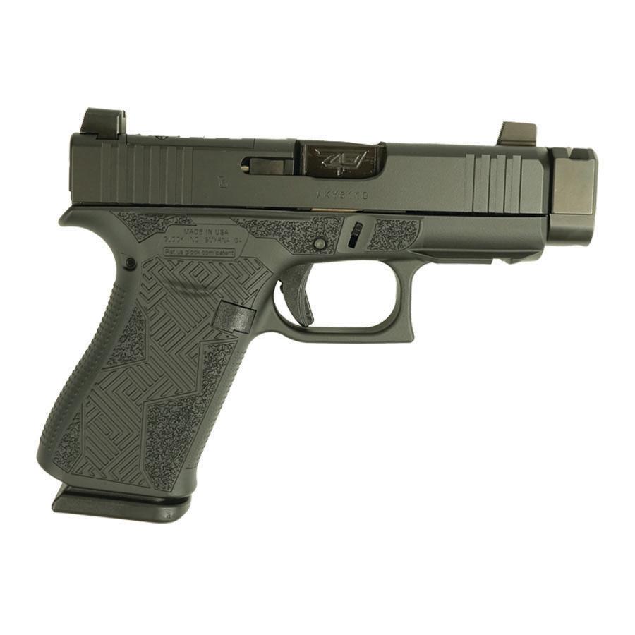 Glock 43X MOS Black Cerakote Custom Stipple Handgun 9mm Luger 10rd Magazines(2) 3.4" Barrel Accessory Rail USA Made Suppressor High Sights