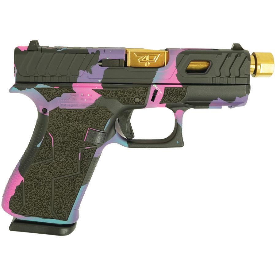Glock 43X "Ferris" Handgun 9mm Luger 10rd Magazines(2) 3.41" Threaded Gold Barrel Front Rails