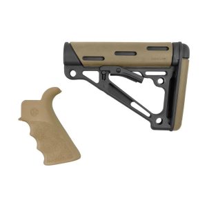 Hogue AR-15/M16 Kit Overmolded Beavertail Grip & Collapsible Mil-Spec Buffer Tube Buttstock FDE