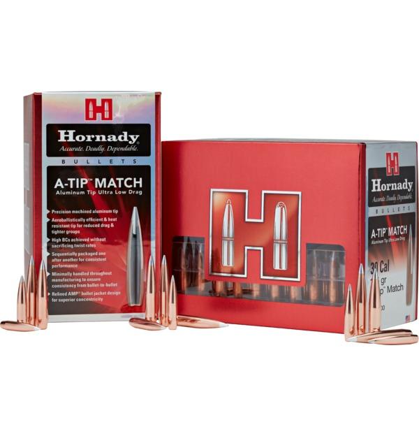 Hornady Aluminum A-Tip Match Rifle Bullets 22 cal .224" 76 gr 100/ct