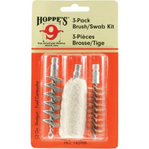 Hoppe's 3-Pack Brush/Swab Kit 12 ga