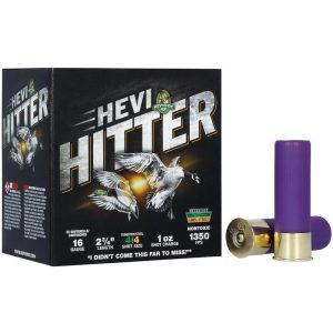 HEVI-Shot HEVI-Hitter Tungsten/Steel Shotshells 16ga 2-3/4" 1oz 1350 fps #4 25/ct