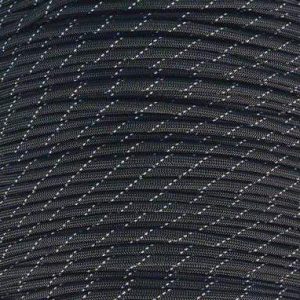Mero 550 Paracord - 100' 550 lb Black 3 Reflctive Trac