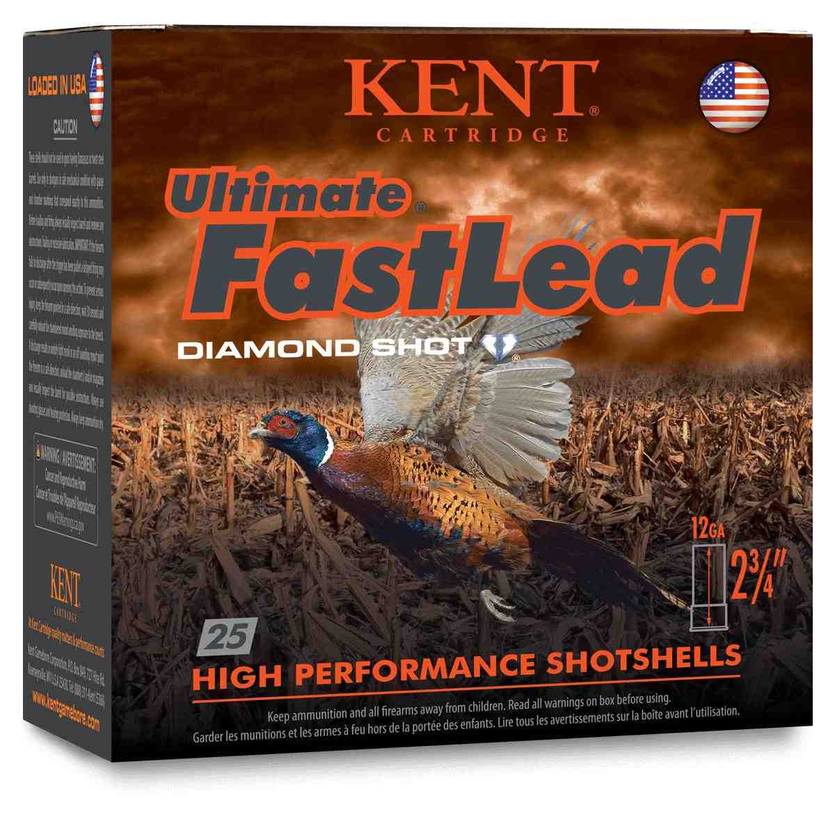Kent Ultimate Fast Lead Shotshells 12 ga 2-3/4" 1-1/4oz  1345 fps #6 25/ct