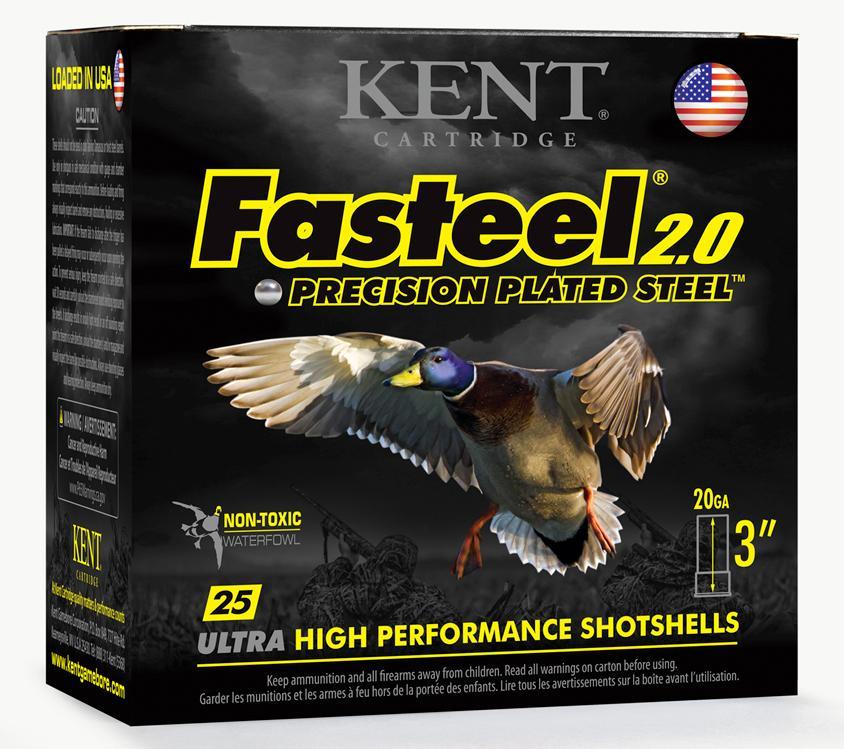 Kent Fasteel 2.0 Shotshells 20 ga 3" 7/8oz 1550 fps #4 25/ct