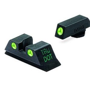 Meprolight Tru-Dot Night Sight Set - Glock 9mm .357 Sig 40 S&W .45 GAP Fixed Set TD Suppressor Height Green/Green