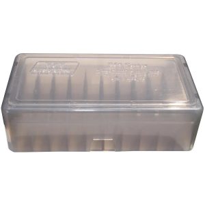 MTM .38/.357 Mag 50-Round Slip Top Handgun Ammo Box Smoke