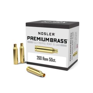 Nosler Unprimed Brass Rifle Cartridge Cases .260 Rem 50/ct