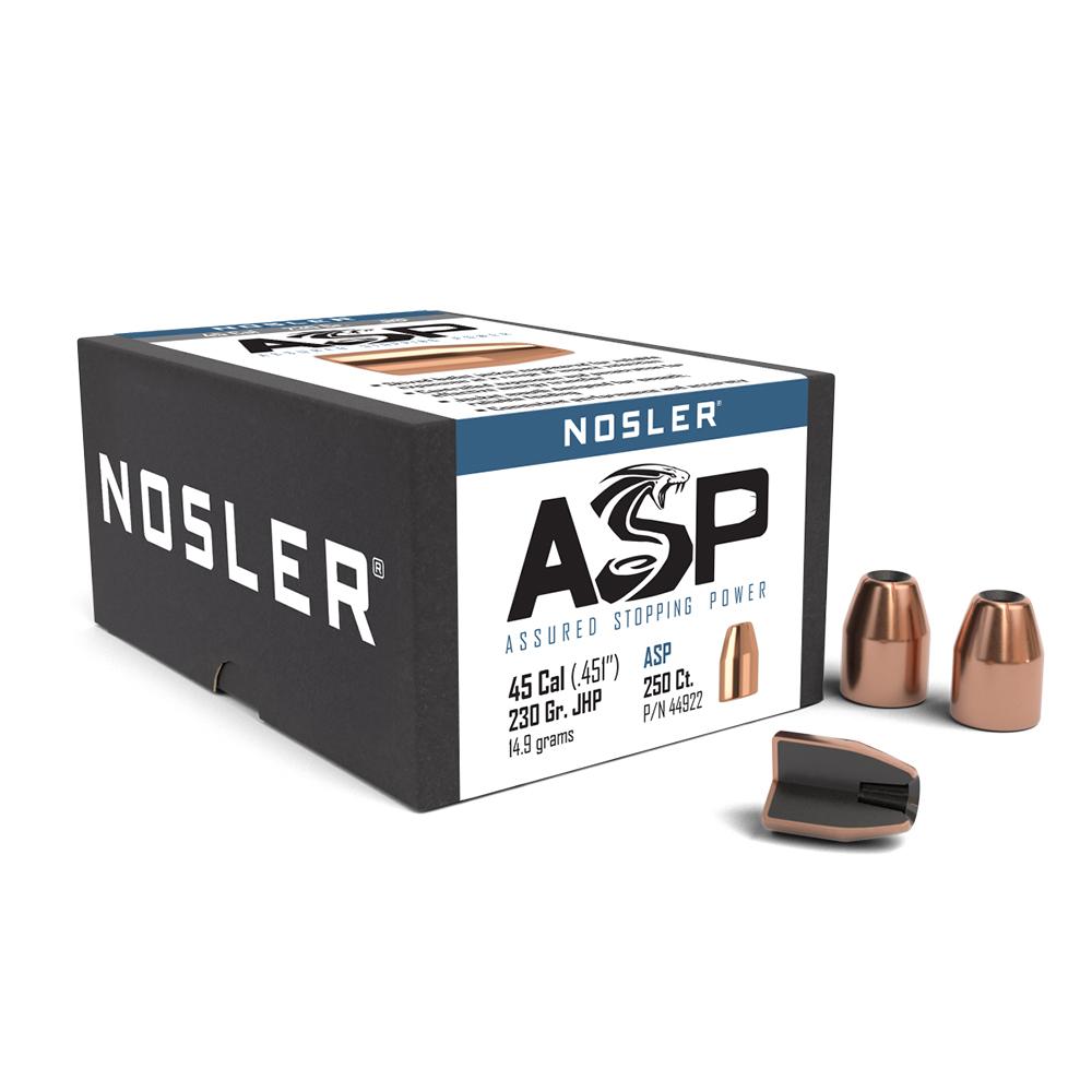 Nosler Sporting Handgun Pistol Bullets .45 cal .451" 230 gr JHP 250/ct
