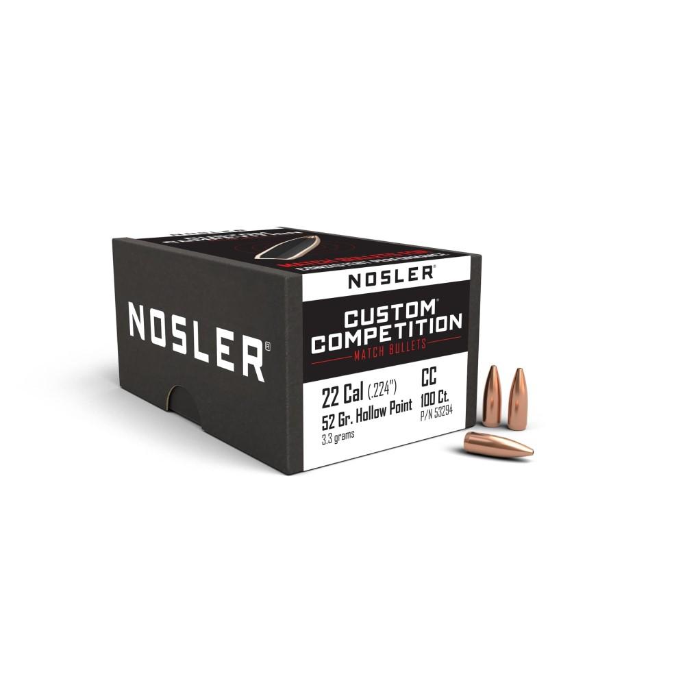 Nosler Custom Competition Rifle Bullets .22 cal .224" 52 gr HPBT 100/ct