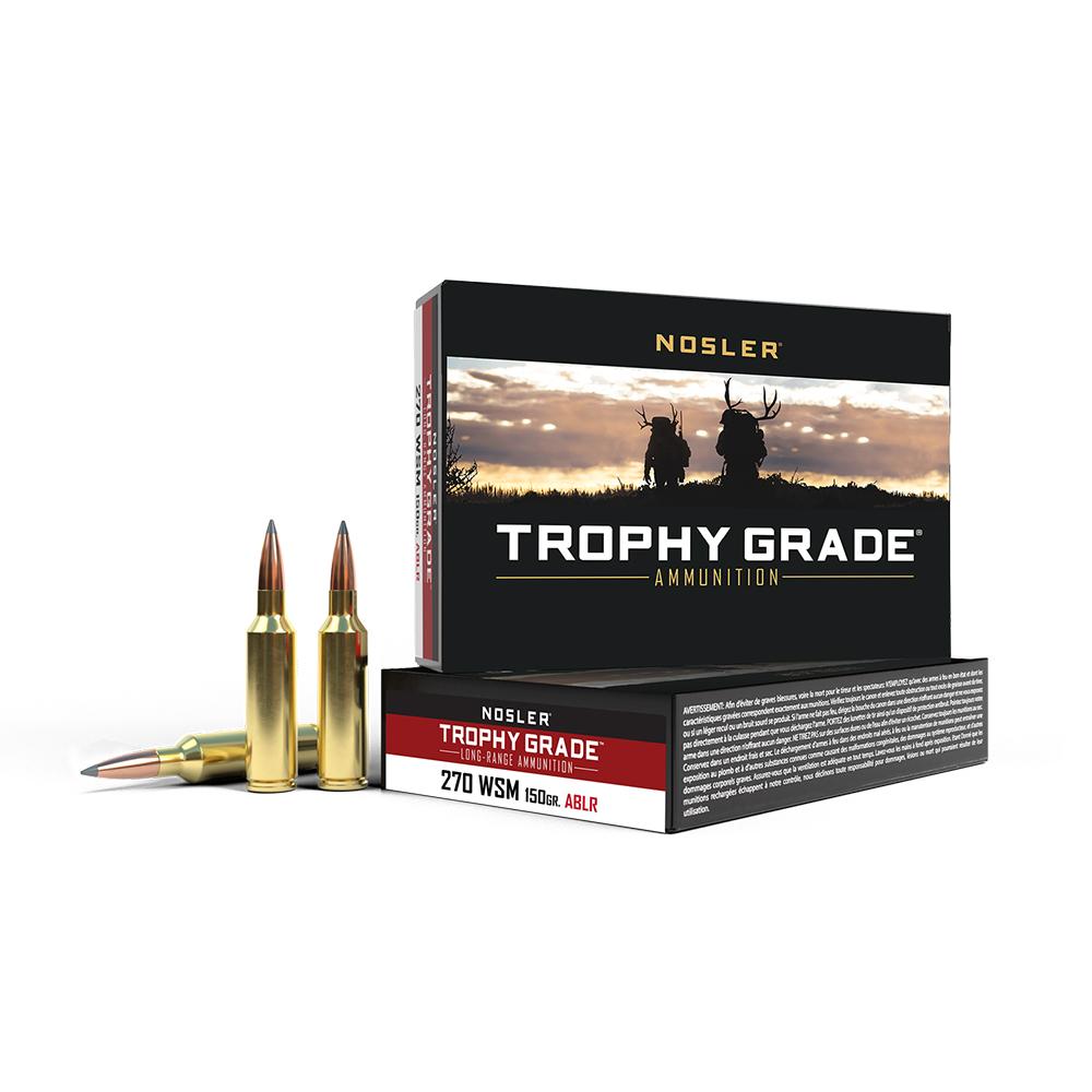 Nosler Accubond Long Range Trophy Grade Rifle Ammunition 270 WSM 150 gr PT 3050 fps 20/ct