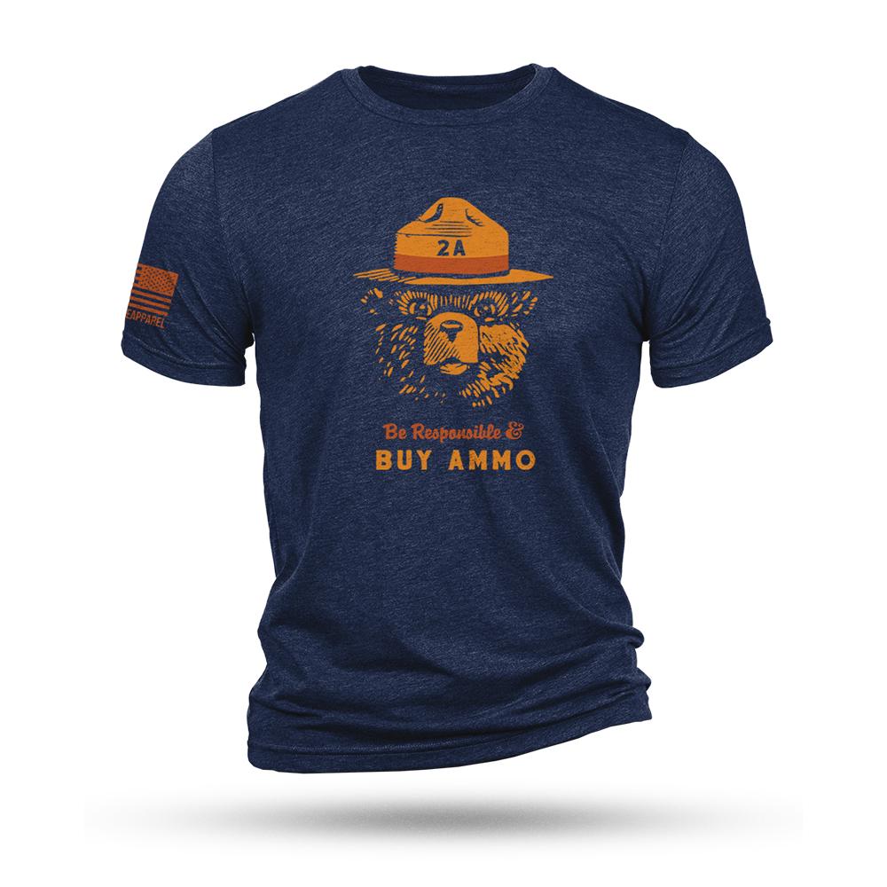 Nine Line 2A Bear Navy Triblend T-Shirt L