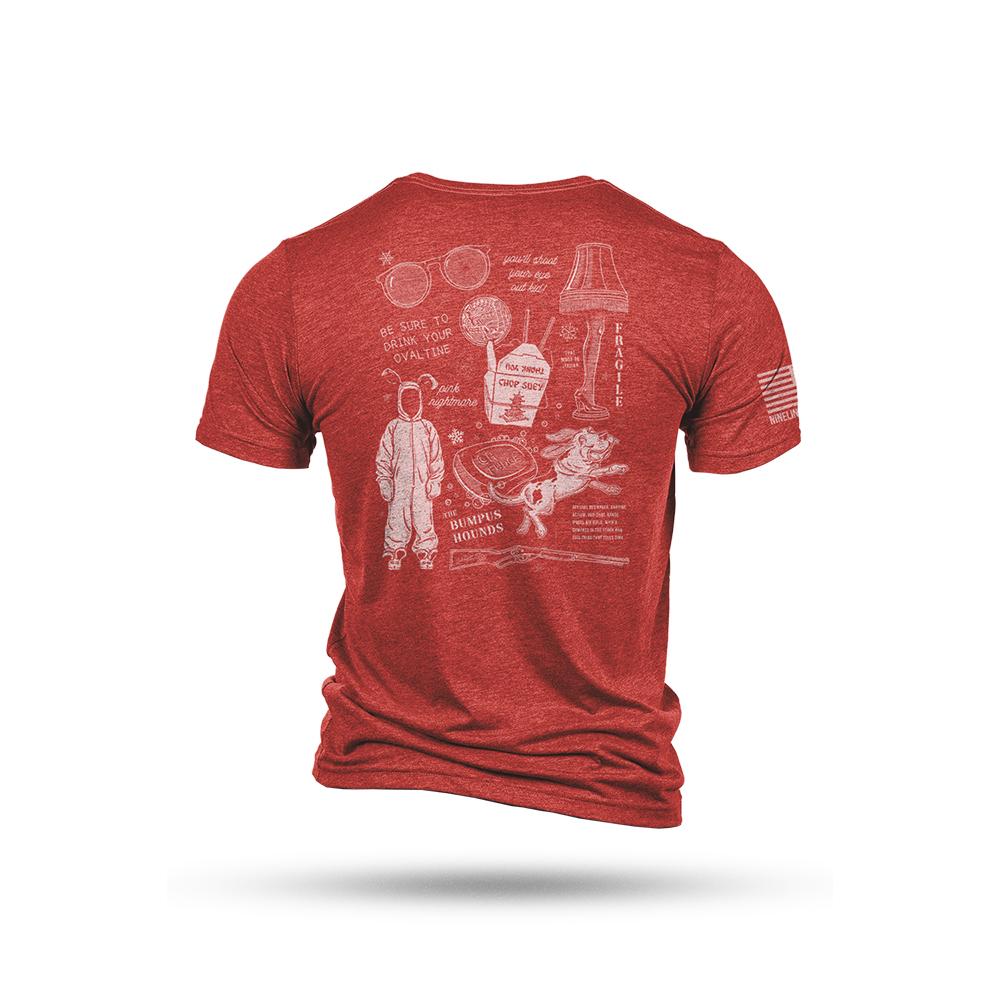 Nine Line Xmas Story Triblend Short Sleeve Shirt Red M