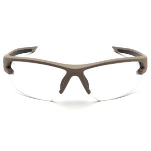 Pyramex Venture Gear Semtex 2.0 Shooting Glasses Tan Frame with Clear Anti-Fog Lens