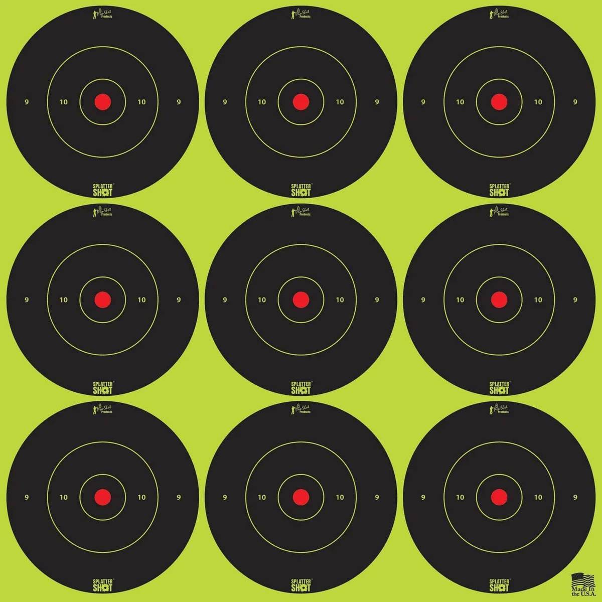 Pro-Shot 2" SplatterShot Green Bullseye Targets Peel and Stick 108/ct