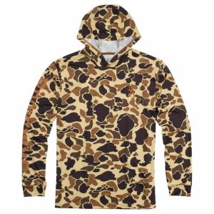 Browning Hooded Long Sleeve Tech Shirt Vintage Tan Camo S