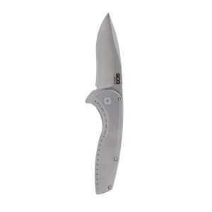 SOG Knives Aegis FLK 2.0 Folding Knife 3-1/4" Drop Point Blade Silver
