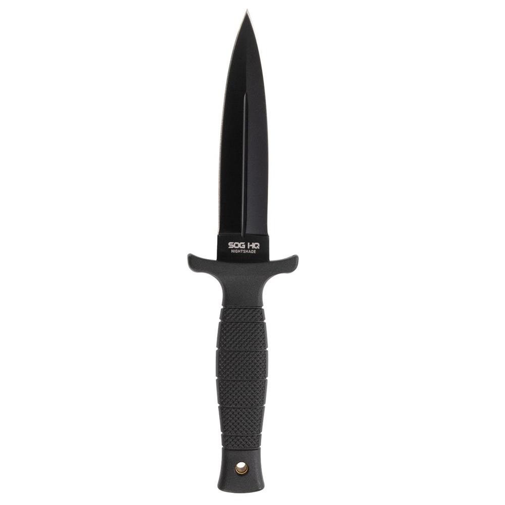 SOG Knives Nightshade Fixed Knife 4-3/4" Spear Point Blade Black