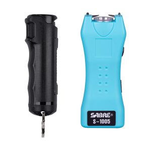 Sabre Pepper Spray and 2-in-1 Stun Gun Multi-Range Protection Pack Black Teal