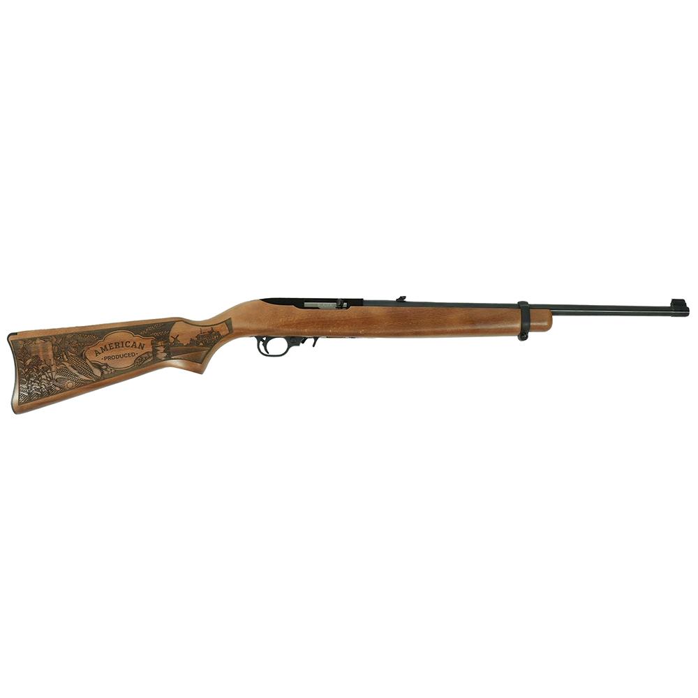 Ruger 10/22 Custom Engraved American Made- Farm Carbine Rifle .22 LR 10rd Magazine 18.5" Barrel Wood